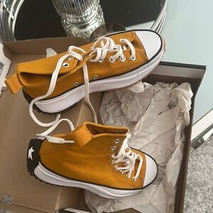 Converse High-Top Sneakers in Mustard Yellow